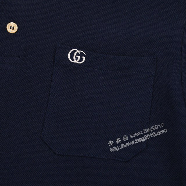 Gucci古奇專櫃古馳2023SS新款刺繡Polo翻領T恤 男女同款 tzy2694